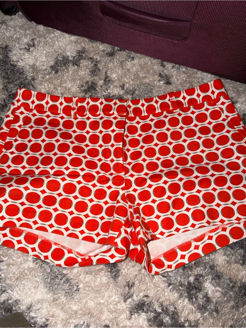 MICHAEL Michael Kors Orang and White Geometric Print High-Waist Shorts